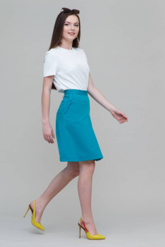 Юбка в складку укороченная с карманами для casual Domna 71094(164) лазурный - фото 2