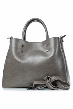 Серая сумка из экокожи с тремя отделениями и съемным ремнем Galanteya 45022.23с414к45 серо-бежевый - фото 2