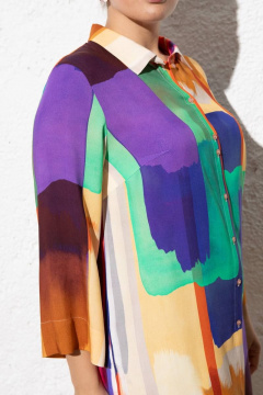 Туника удлиненная из вискозы в мультиколоре для повседневных образов Femme & Devur 71047 1.32BF(170) - фото 3