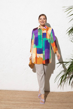 Туника удлиненная из вискозы в мультиколоре для повседневных образов Femme & Devur 71047 1.32BF(170) - фото 2