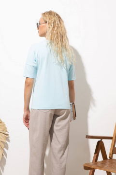 Летний прямой джемпер с вырезом лодочка и защипами Femme & Devur 30725 1.22F(170) - фото 4