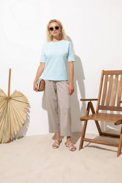 Летний прямой джемпер с вырезом лодочка и защипами Femme & Devur 30725 1.22F(170) - фото 2