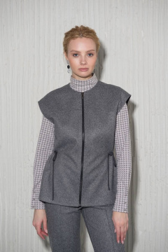 Серый жилет из трикотажа со шнуровкой на талии Femme & Devur 30647 1.32F(170) - фото 1