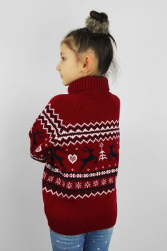 Красный свитер из шерсти с рукавом реглан на демисезон Полесье С9157-22 2С8759-Д43 122,128 гермес - фото 3