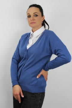 жакет вязаный синий демисезонный с рукавом реглан Полесье С2555-21 1С8688-Д43 170,176 королевский_синий - фото 2