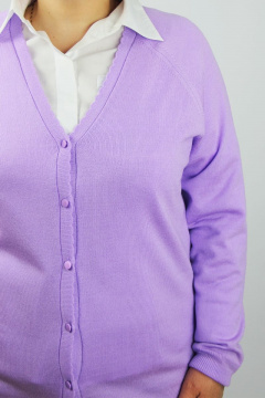 жакет вязаный трикотажный демисезонный с V-вырезом Полесье С2555-21 1С8688-Д43 170,176 сиреневый_туман - фото 3