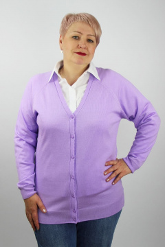 жакет вязаный трикотажный демисезонный с V-вырезом Полесье С2555-21 1С8688-Д43 170,176 сиреневый_туман - фото 1