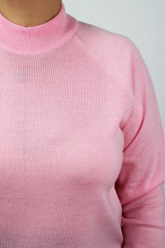 Демисезонный вязаный свитер прямого силуэта с воротником-стойкой Полесье С3316-15 5С1754-Д43 170,176 нежно-розовый - фото 3