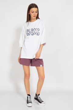 Летний оверсайз костюм с шортами и принтами из хлопка Kivviwear 30903091.09 - фото 4