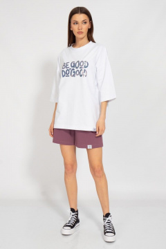 Летний оверсайз костюм с шортами и принтами из хлопка Kivviwear 30903091.09 - фото 2