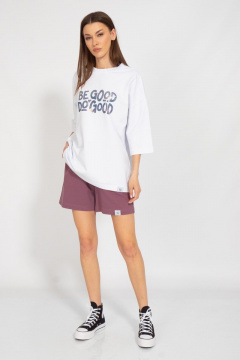 Летний оверсайз костюм с шортами и принтами из хлопка Kivviwear 30903091.09 - фото 1