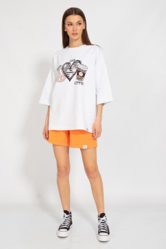 Спортивный оверсайз костюм из хлопка с шортами и свитшотом Kivviwear 30903091.10 - фото 1