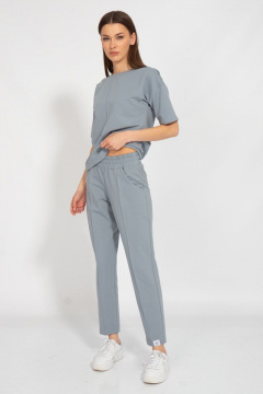 Летний спортивный костюм с кантом и нежной тканью из хлопка Kivviwear 40363040.06 - фото 3