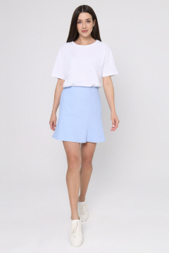 Летняя голубая юбка из текстиля, комфорт и стиль Панда 133757w голубой - фото 1