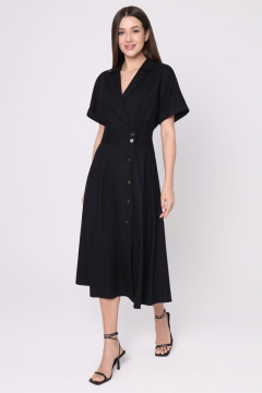 Платье из вискозы, лето, черное, классический стиль Панда 142280w черный - фото 1