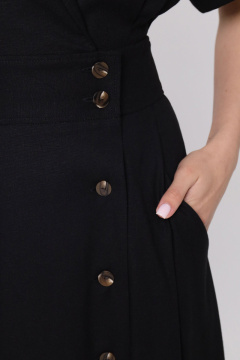 Платье из вискозы, лето, черное, классический стиль Панда 142280w черный - фото 3