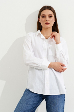 Блузка из хлопка с разрезами и классическим кроем Ketty К-07440 - фото 1