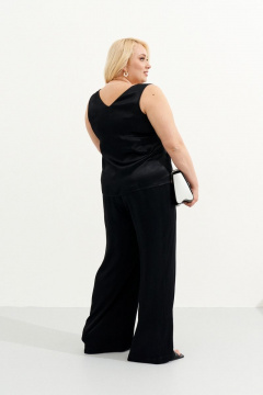 Вискозная блузка без рукавов с разрезами и застежкой Ketty К-05740 черный - фото 4