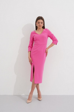 Нарядное платье из вискозной ткани с разрезом и глубоким V Ketty К-09080 - фото 1