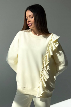 Свитшот oversize из трикотажа с вышитым логотипом GO F4043/02-01.164-170 - фото 1