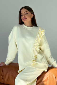 Свитшот oversize из трикотажа с вышитым логотипом GO F4043/02-01.164-170 - фото 2