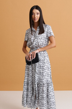 Платье на каждый день с принтом мопсы и воланами ANNETE A3356 - фото 3