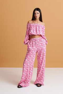 Роскошный комплект брюки и топ из струящейся ткани ANNETE A4144 - фото 4