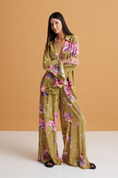 Брюки и рубашка из вискозы цветочный принт свободный крой ANNETE A4149 - фото 4