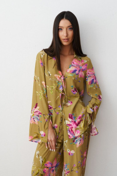 Брюки и рубашка из вискозы цветочный принт свободный крой ANNETE A4149 - фото 5