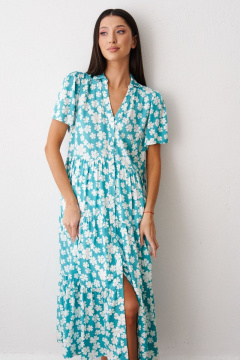 Платье из вискозы с цветочным принтом и свободным кроем ANNETE A3340/1 - фото 1