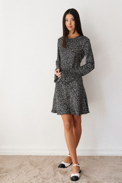 Миниатюрное платье из вискозы с цветочным принтом и коротким рукавом ANNETE A3346 - фото 2