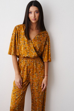 Комбинезон с принтом из текстиля с отрезной линией талии ANNETE A3370 - фото 3