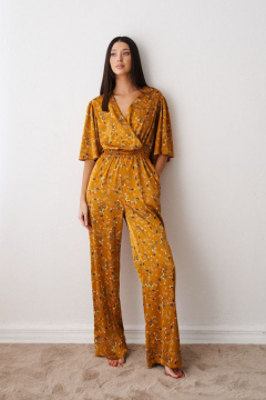 Комбинезон с принтом из текстиля с отрезной линией талии ANNETE A3370 - фото 2