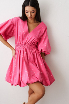 Платье на каждый день с пышными рукавами и V-вырезом ANNETE A3400 - фото 2