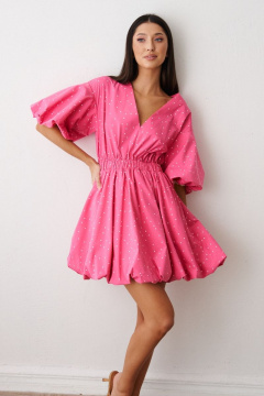 Платье на каждый день с пышными рукавами и V-вырезом ANNETE A3400 - фото 1