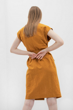 Платье из льна с двубортной застежкой и лаконичным кроем Art Ribbon M3879P - фото 5