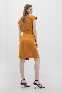 Платье из льна с двубортной застежкой и лаконичным кроем Art Ribbon M3879P - фото 4