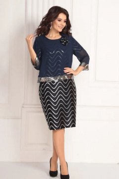 Демисезонное платье и шифоновая блузка с волнистой отделкой Solomeya Lux 659 - фото 1