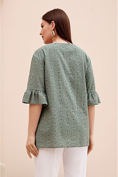 Летний костюм из хлопка и текстиля с туникой и брюками Lissana 4721 - фото 5