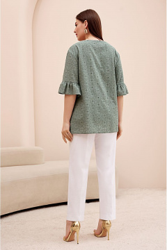 Летний костюм из хлопка и текстиля с туникой и брюками Lissana 4721 - фото 4