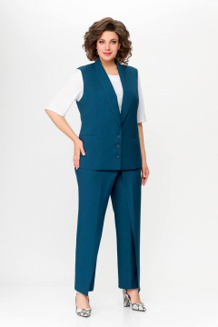 На каждый день платье из текстиля с ремнем и воланом Swallow 646.4 индиго - фото 3