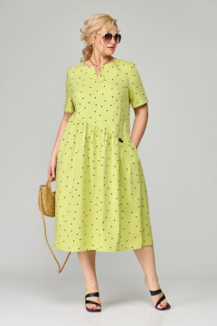 Летнее платье с фигурным вырезом и наклонными подрезами ALEZA 1143 - фото 2