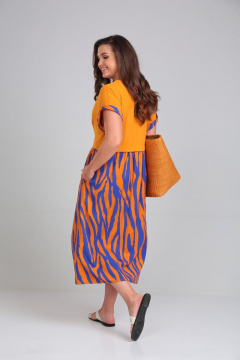 Летнее платье с сборкой и карманами в боковых швах ALEZA 1138 - фото 2