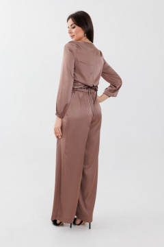 Бежевый деловой костюм из вискозы и текстиля Anelli 1288 карамель - фото 2