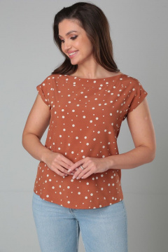 Коричневая блуза без рукавов с асимметричной спинкой Modema м.212/7 - фото 2