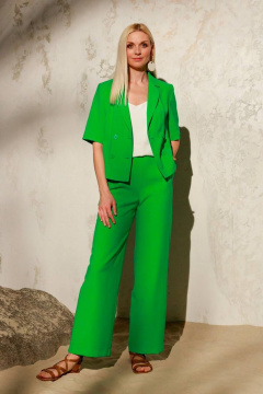 Жакет летний из вискозы и текстиля в стиле повседневный Achosa 2132 светло-зеленый - фото 1