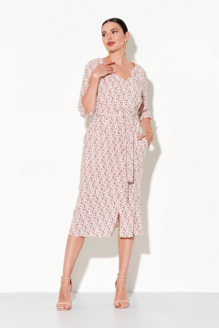 Платье летнее полуприлегающего силуэта с цветочным принтом FOXY FOX 1383 молочный - фото 2