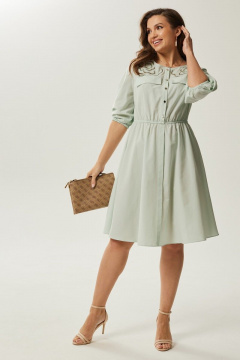 Платье летнее из хлопка в зеленом стиле для повседневности Condra 4392 - фото 3