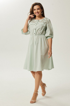 Платье летнее из хлопка в зеленом стиле для повседневности Condra 4392 - фото 2