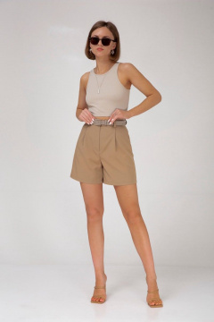 Бежевый костюм двойка из лёгкой ткани лето Mixan 4040 - фото 2